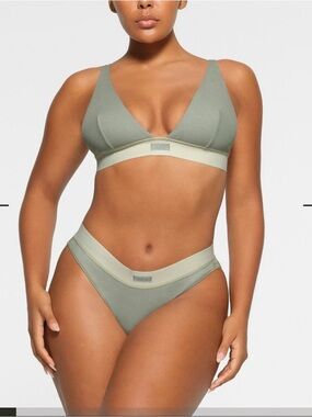 SKIMS Sage Green Wireless Triangle Bralette